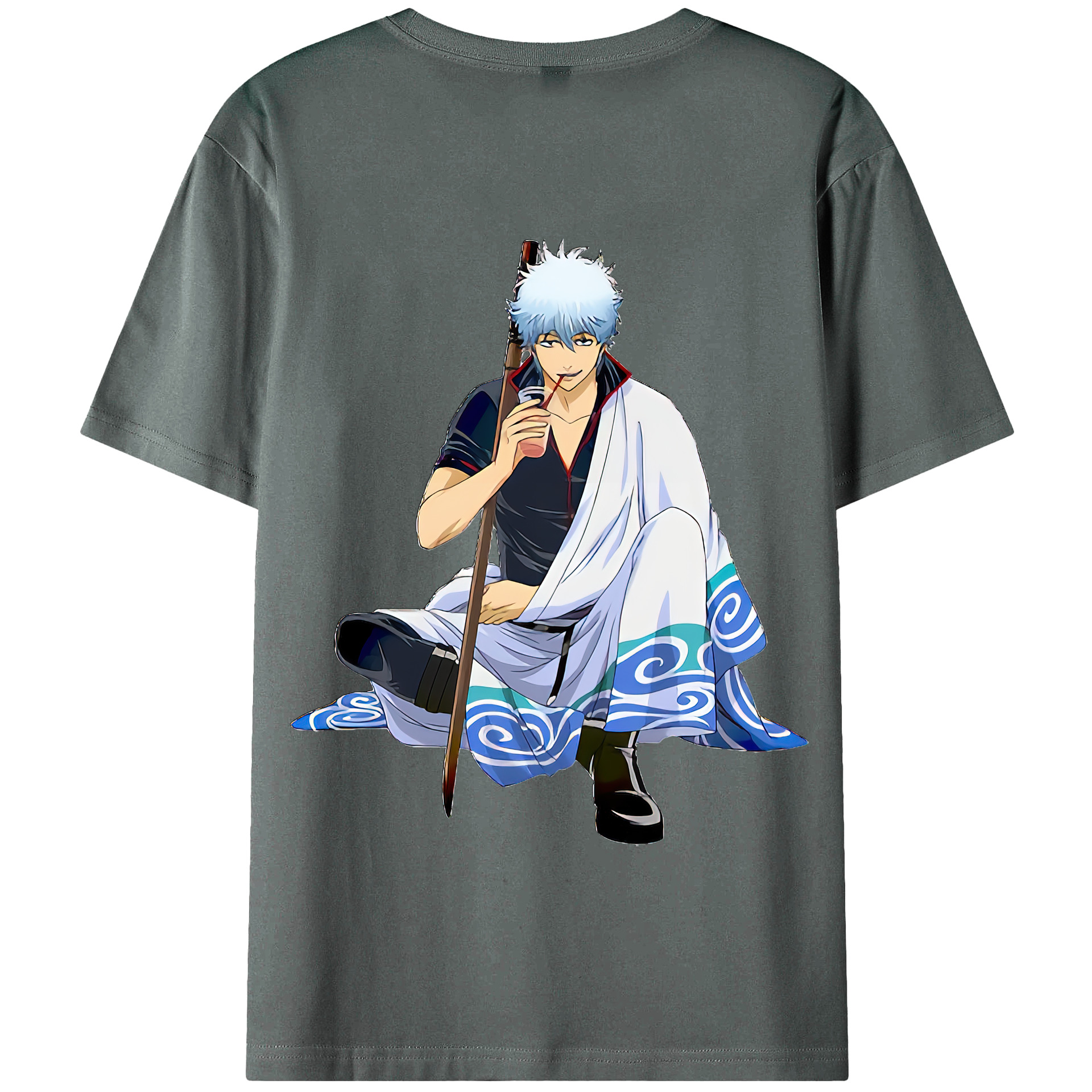 （画像用） ぎんたま 坂田銀時（さかたぎんとき） 神楽 志村新八（しむら しんぱち） GINTAMA Sakata Gintoki Kagura Shimura Shinpachi 綿100％半袖Tシャツ（背面プリント）